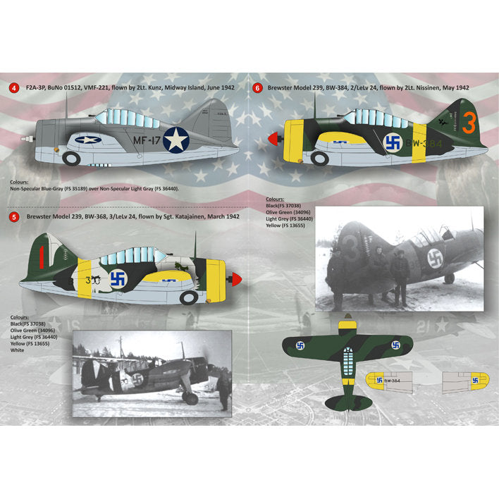 Print Scale 48-075 Decal Brewster F2A Buffalo l Scale 1:48 for Aircraft Plastic model kit