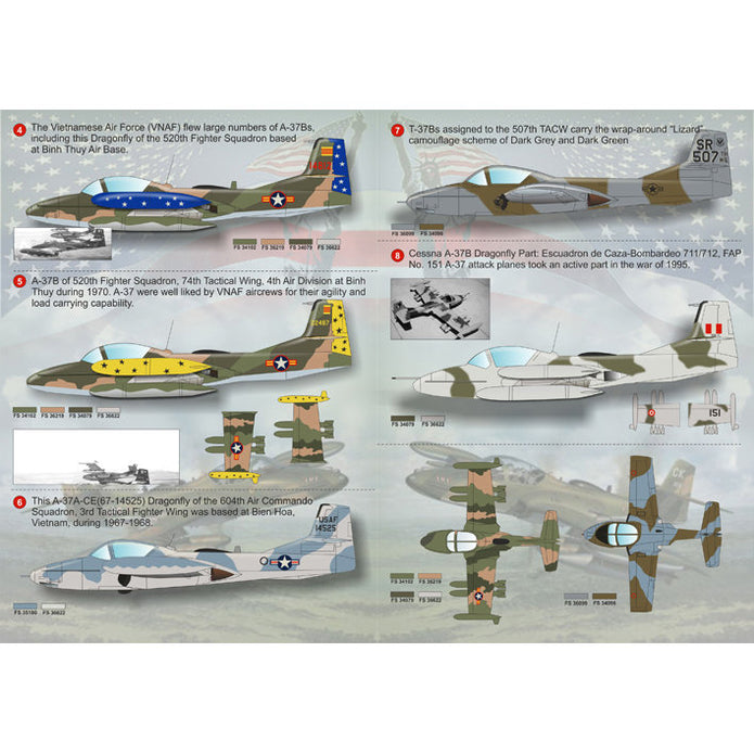 Print Scale 48-076 Decal Cessna A-37 Dragonfly Scale 1:48 for Aircraft Plastic model kit