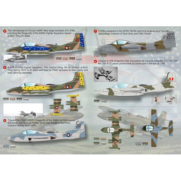 Print Scale 48-076 Decal Cessna A-37 Dragonfly Scale 1:48 for Aircraft Plastic model kit