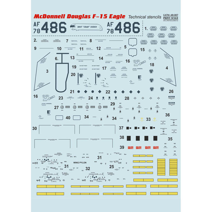 Print Scale 48-087 Decal McDonnell Douglas F-15 Eagle Scale 1:48 for Aircraft Plastic model kit
