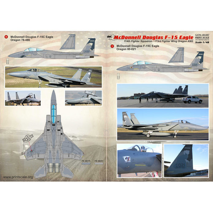 Print Scale 48-087 Decal McDonnell Douglas F-15 Eagle Scale 1:48 for Aircraft Plastic model kit