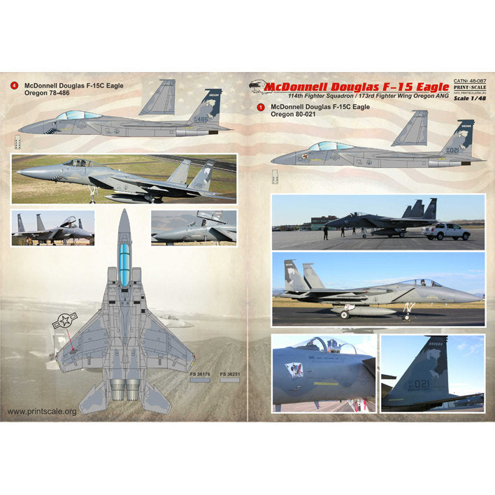 Print Scale 48-087 Decal McDonnell Douglas F-15 Eagle Scale 1:48 for Aircraft Plastic model kit