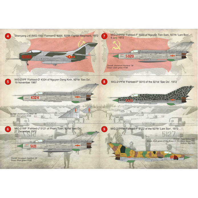 Print Scale 48-088 Decal 1:48 North Vietnamese MIGs (Mig 17 Mig 19 Mig 21) of the Vietnam War Part 1 /MIG Air force of the Vietnam war
