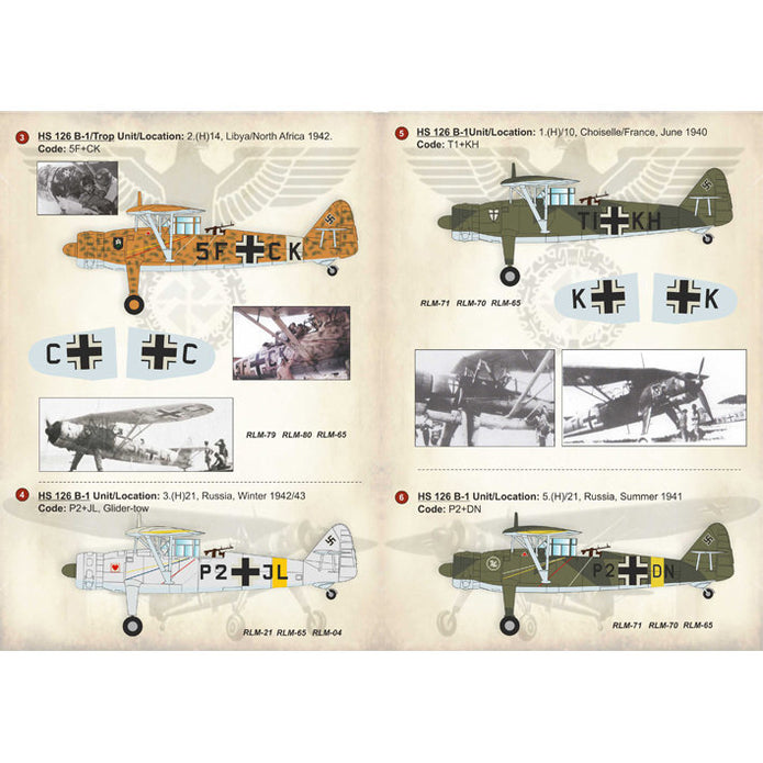 Print Scale 48-099 Decal Henschel Hs-126 The complete set 1,5 leaf Scale 1:48 for Aircraft Plastic model kit