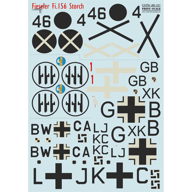 Print Scale 48-101 Decal Fieseler Fi.156 Storch Scale 1:48 for Aircraft Plastic model kit