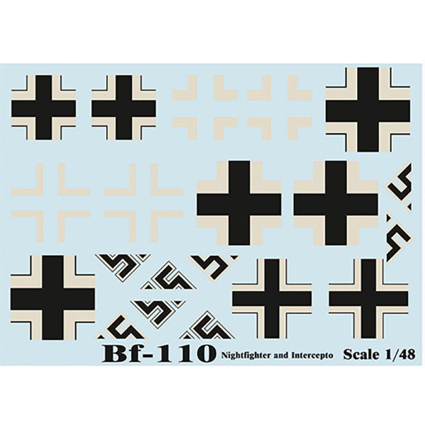 Print Scale 48-102 Decal 1:48 Messershmit Me-110 Part 2 The complete set 1,5 leaf