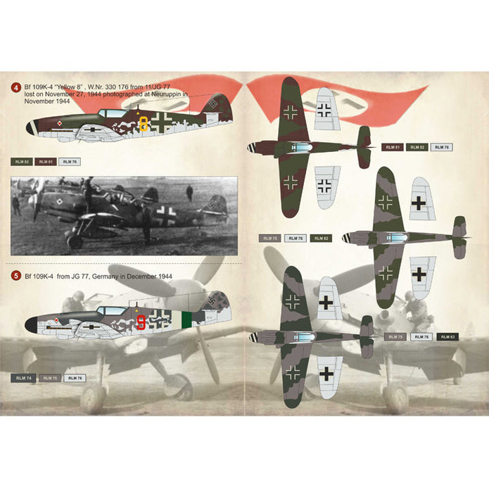 Print Scale 48-103 Decal 1:48 BF 109 K Kurfurst Part 1 The complete set 1.5 leaf
