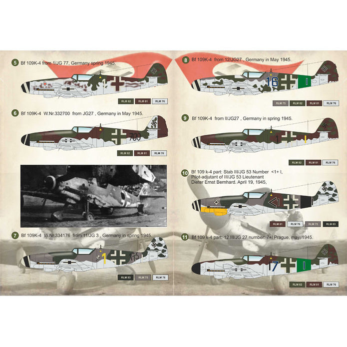 Print Scale 48-104 Decal 1:48 BF 109 K Kurfurst Part 2 The complete set 1.5 leaf