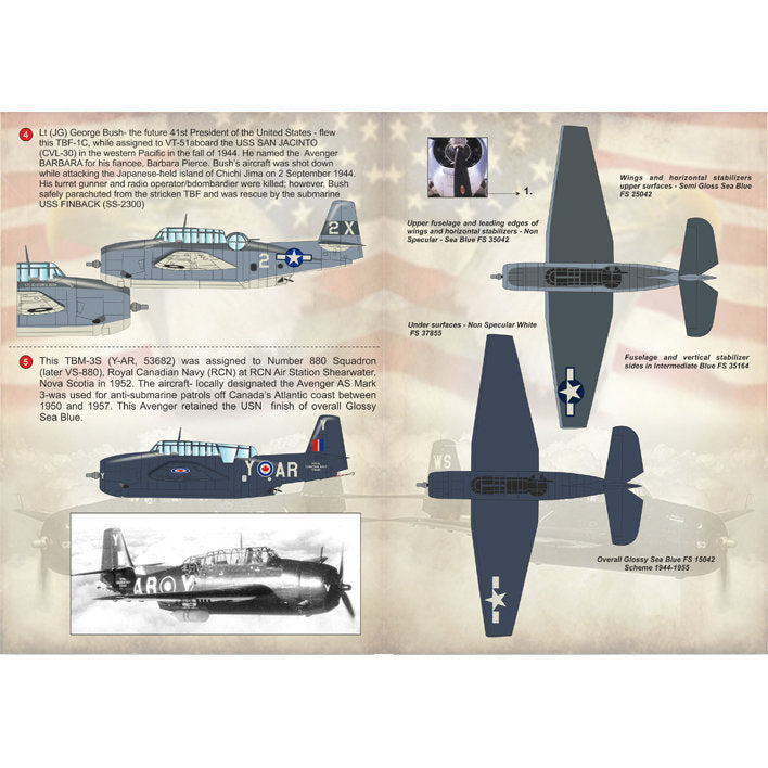 Print Scale 48-110 Decal Grumman TBF Avenger Scale 1:48 for Aircraft Plastic model kit