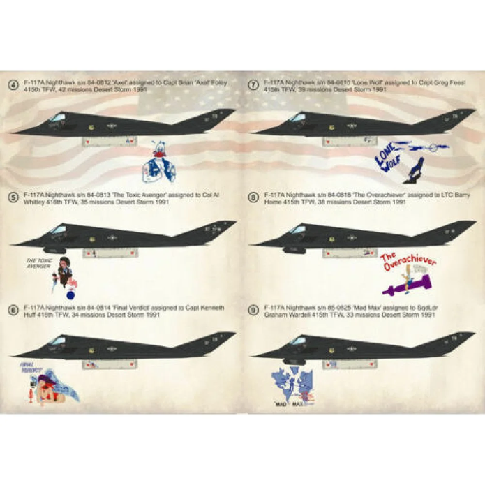 Print Scale 48-111 Decal Lockheed F-117 Nighthawk Part 1 Scale 1:48 for Aircraft Plastic model kit