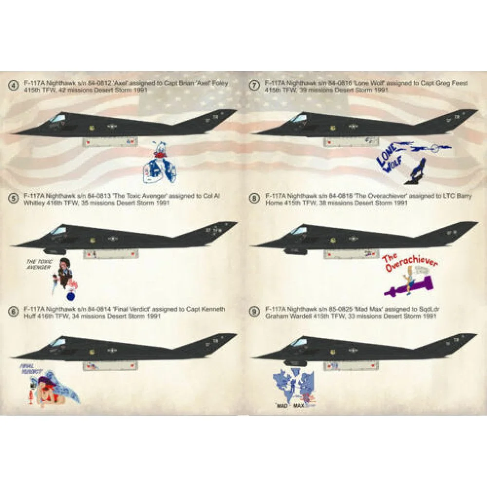 Print Scale 48-111 Decal Lockheed F-117 Nighthawk Part 1 Scale 1:48 for Aircraft Plastic model kit