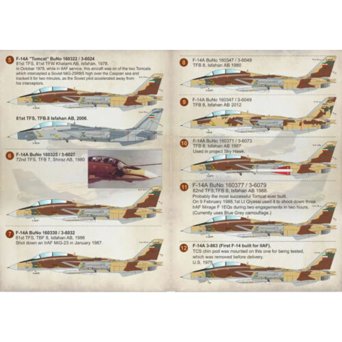 Print Scale 48-117 Decal Iranian Tomcat F-14. The complete set 2 leaf Scale 1:48 for Aircraft Plastic model kit