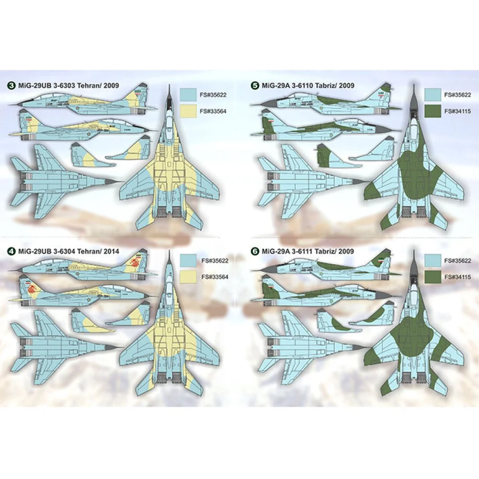 Print Scale 48-129 Decal Iranian MiG-29 Scale 1:48 for Aircraft Plastic model kit