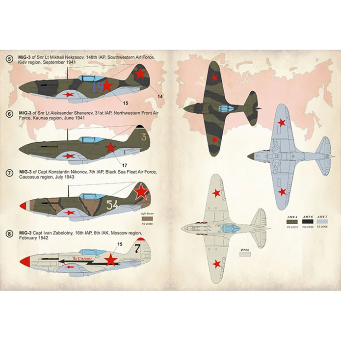 Print Scale 48-130 Decal MIg-3 Aces of World War II Scale 1:48 for Aircraft Plastic model kit