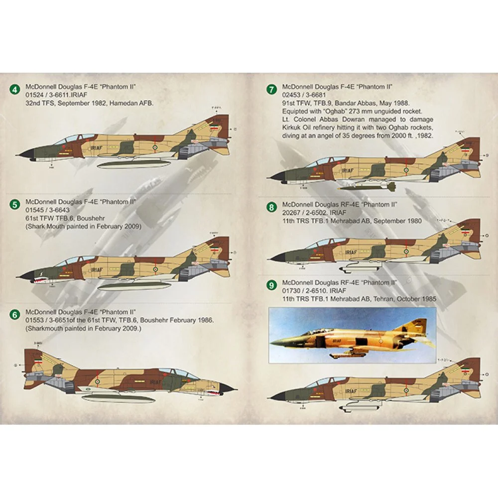 Print Scale 48-131 Decal 1:48 Iranian McDonnell Douglas F-4 Phantom In the complete set 1.5 sheets