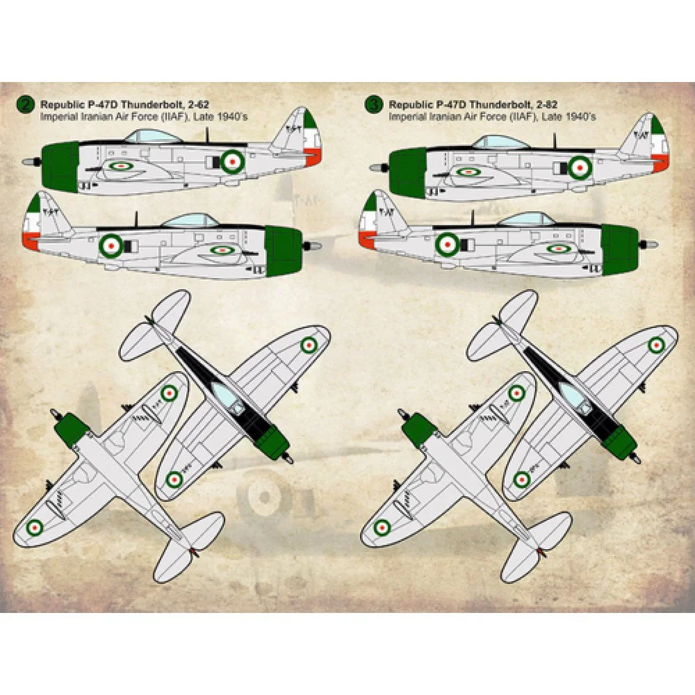 Print Scale 48-133 Decal Iranian P-47D Thunderbolt Scale 1:48 for Aircraft Plastic model kit