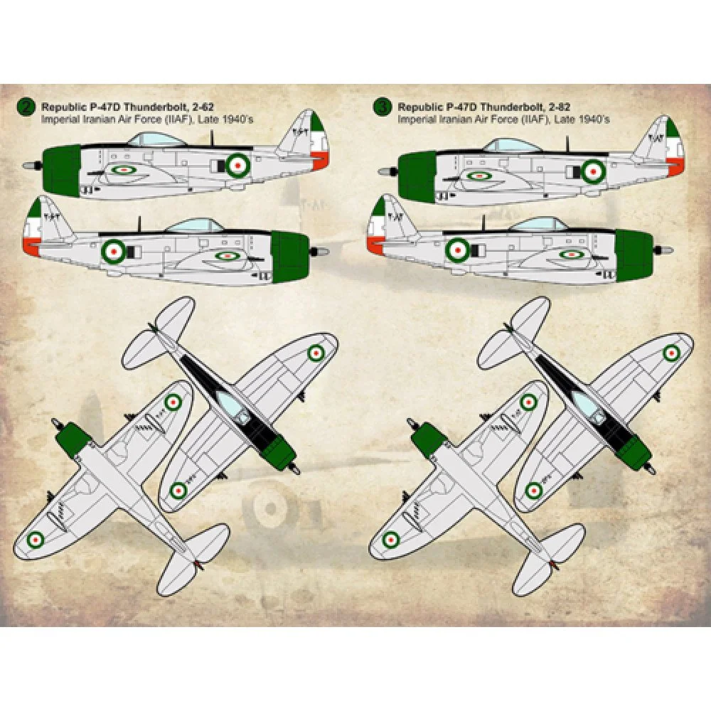 Print Scale 48-133 Decal Iranian P-47D Thunderbolt Scale 1:48 for Aircraft Plastic model kit