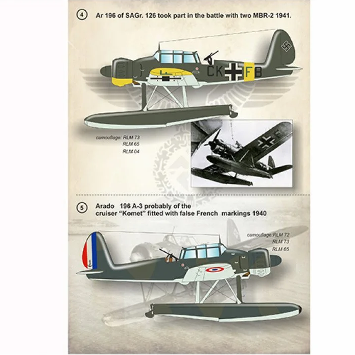 Print Scale 48-136 Decal Arado Ar-196 Scale 1:48 for Aircraft Plastic model kit
