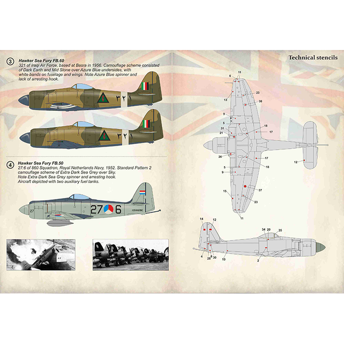 Print Scale 48-142 Decal Hawker Sea Fury Part 2 The complete set 1.5 leaf Scale 1:48 for Aircraft Plastic model kit