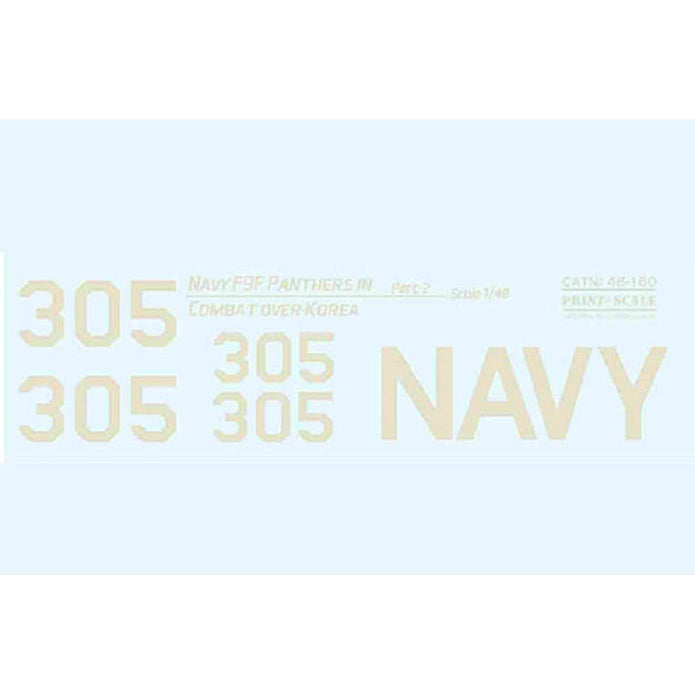 Print Scale 48-160 Decal 1:48 Navy F9F-2 -3 Panthers in Combat over Korea Part 2 1.5 sheets