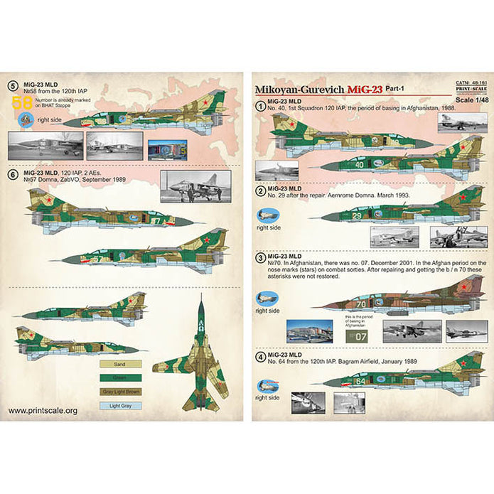 Print Scale 48-161 Decal Mikoyan-Gurevich MiG-23 Part 1 Scale 1:48 for Aircraft Plastic model kit