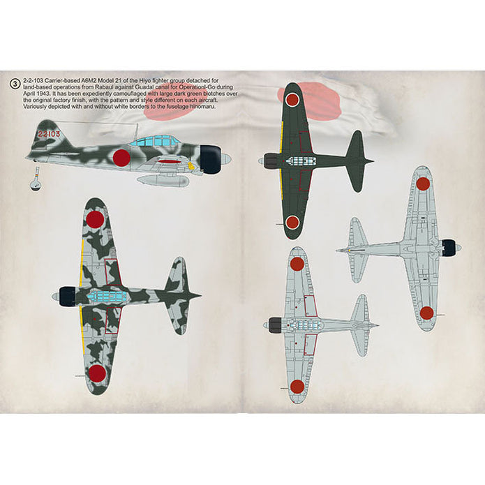 Print Scale 48-165 Decal Mitsubishi Zero A6M2 - A6M3 Part 2 Scale 1:48 for Aircraft Plastic model kit
