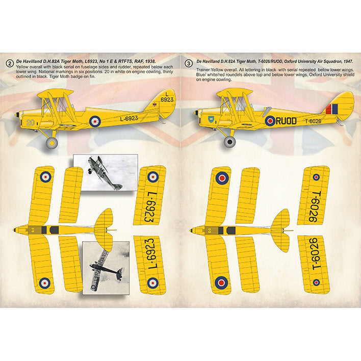 Print Scale 48-179 Decal De Havilland Tiger Moth Part 1 Scale 1:48 for Aircraft Plastic model kit
