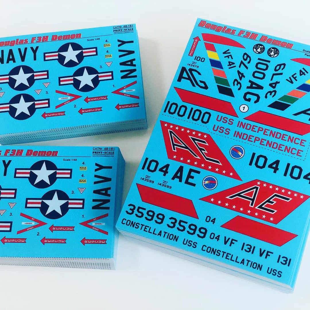 Print Scale 48-181 Decal Douglas F3F Demon Part 1 The complete set 2 leaf Scale 1:48 for Aircraft Plastic model kit