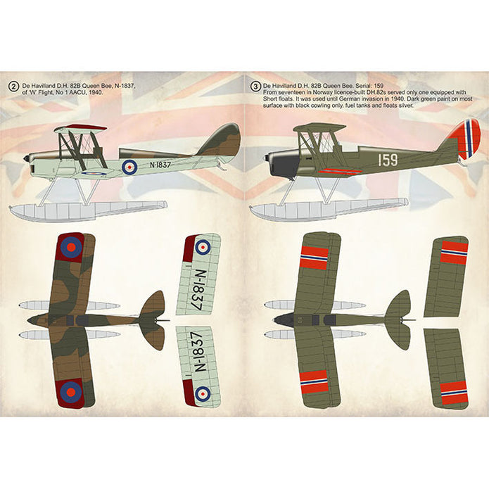 Print Scale 48-183 Decal De Havilland D.H.82b Queen Bee Scale 1:48 for Aircraft Plastic model kit