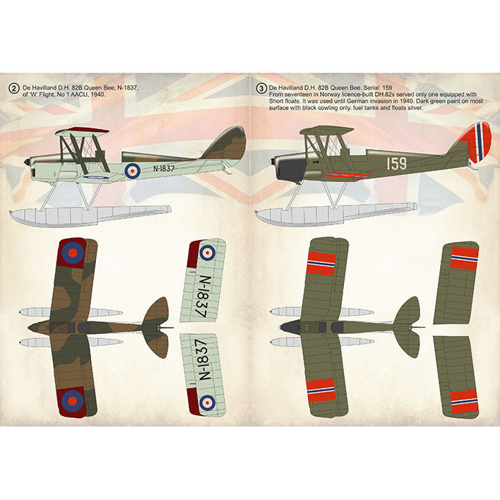Print Scale 48-183 Decal De Havilland D.H.82b Queen Bee Scale 1:48 for Aircraft Plastic model kit