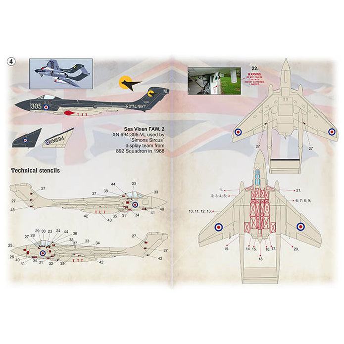 Print Scale 48-188 Decal De Havilland Sea Vixen The complete set 2 leaf Scale 1:48 for Aircraft Plastic model kit