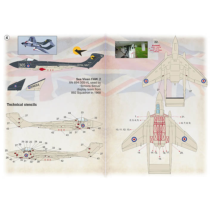 Print Scale 48-188 Decal De Havilland Sea Vixen The complete set 2 leaf Scale 1:48 for Aircraft Plastic model kit