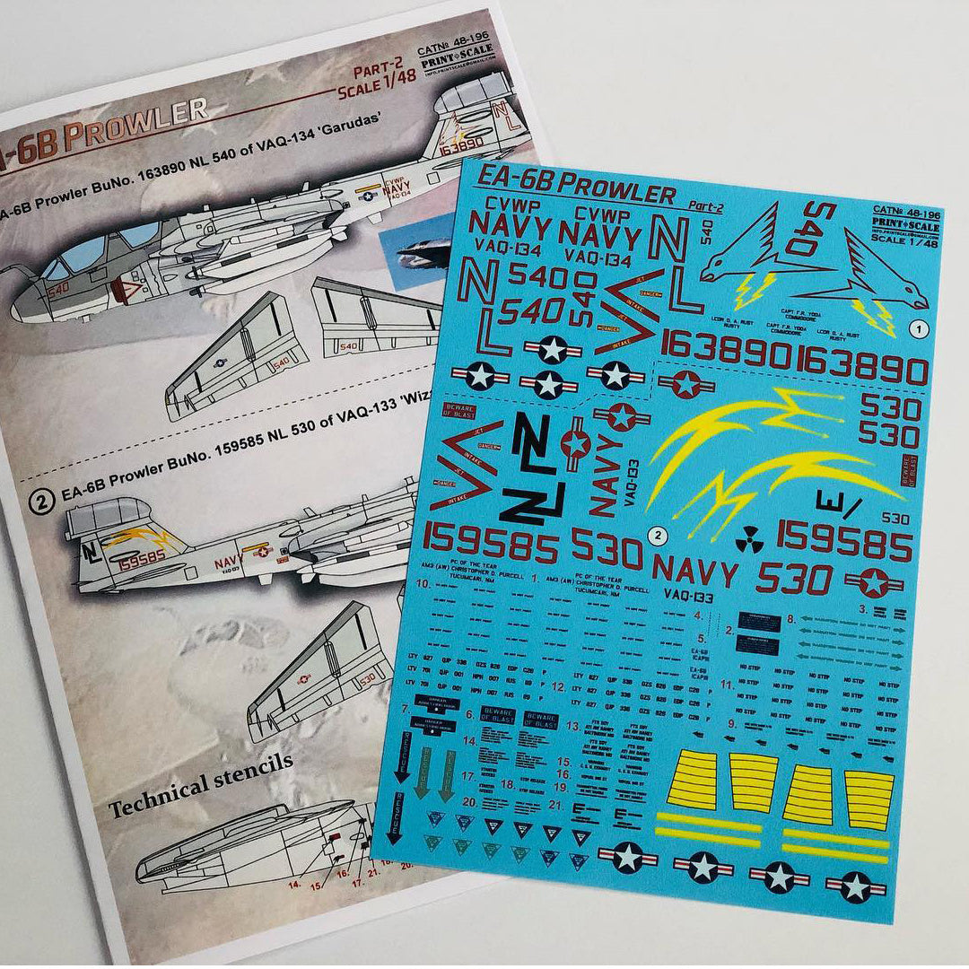 Print Scale 48-196 Decal EA-6 Prowler Part 2 Scale 1:48 for Aircraft Plastic model kit