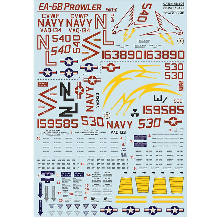 Print Scale 48-196 Decal EA-6 Prowler Part 2 Scale 1:48 for Aircraft Plastic model kit