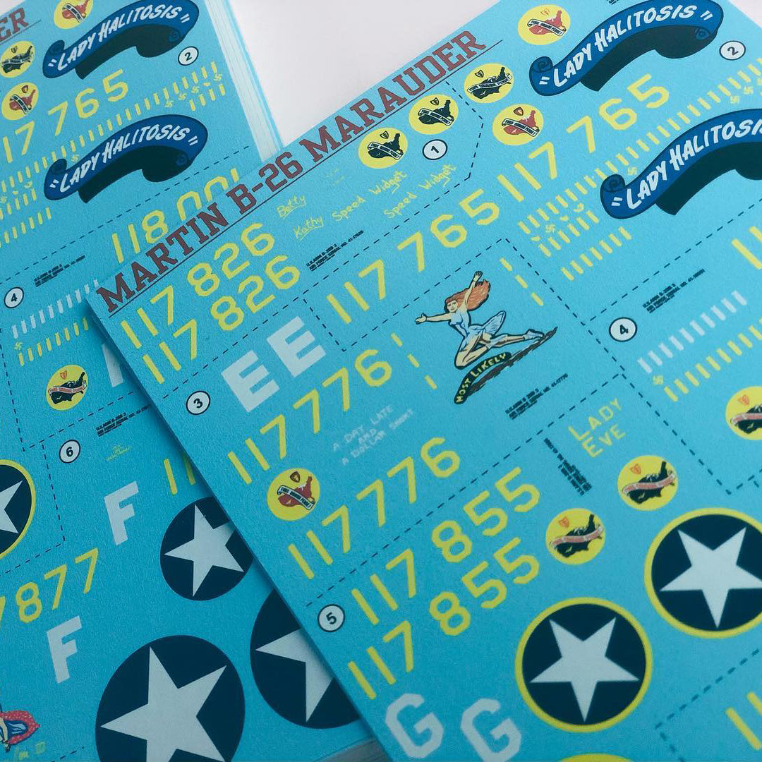 Print Scale 48-200 Decal Martin Marauder B-26B-MA Scale 1:48 for Aircraft Plastic model kit
