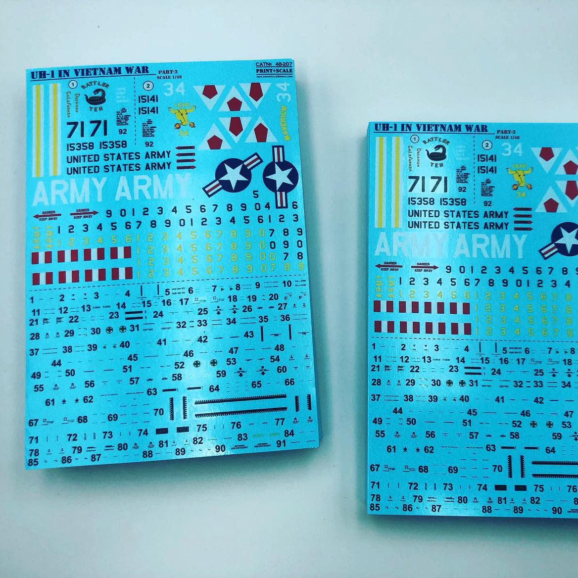 Print Scale 48-207 Decal UH-1 in Viet Nam War Part 3 Scale 1:48 for Helicopter Plastic model kit