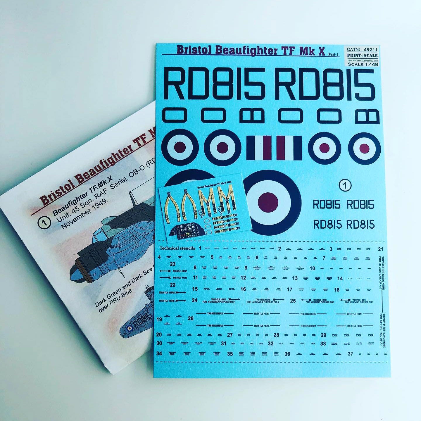 Print Scale 48-211 Decal 1:48 Beaufighter Mk.X Part 1 (with 3D decal Instrument panel)