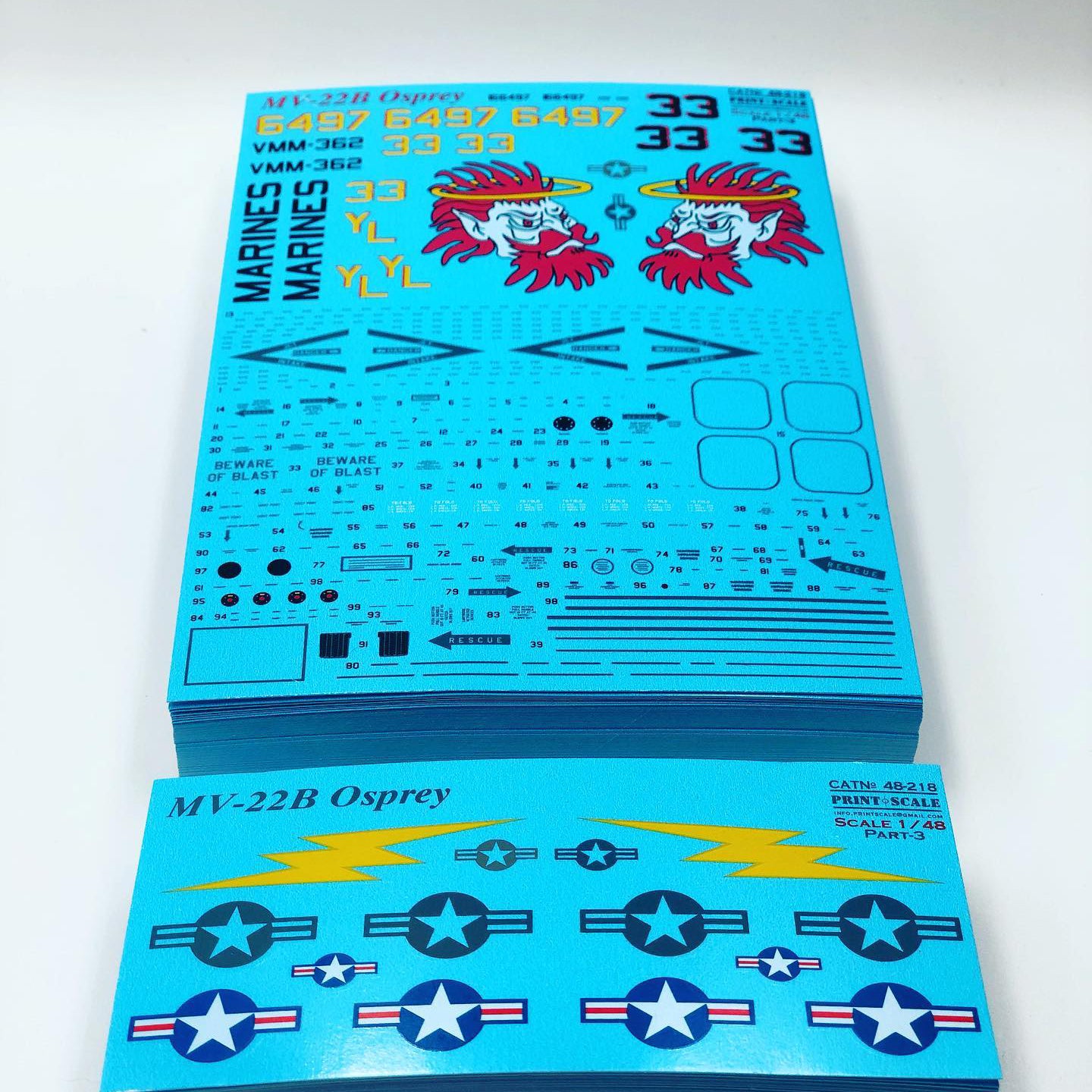 Print Scale 48-218 Decal MV-22B Osprey Part 3 The complete set 1.5 leaf Scale 1:48 for Helicopter Plastic model kit