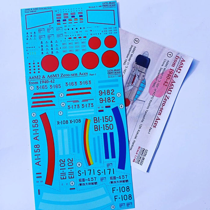Print Scale 48-223 Decal 1:48 A6M Zero-Sen Aces Part 1 The complete set 1.5 leaf