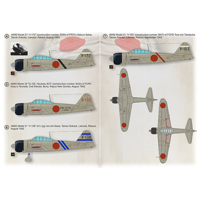 Print Scale 48-228 Decal 1:48 A6M Zero-Sen Aces Part 2 The complete set 1.5 leaf