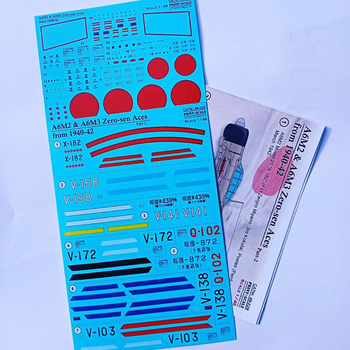 Print Scale 48-228 Decal 1:48 A6M Zero-Sen Aces Part 2 The complete set 1.5 leaf