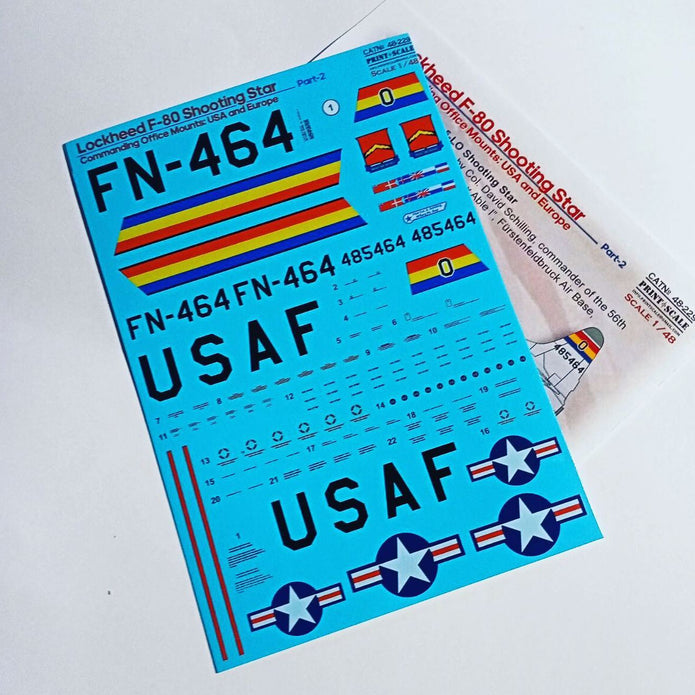 Print Scale 48-229 Decal Lockheed F-80 Shooting Star Part 2 Scale 1:48 for Aircraft Plastic model kit