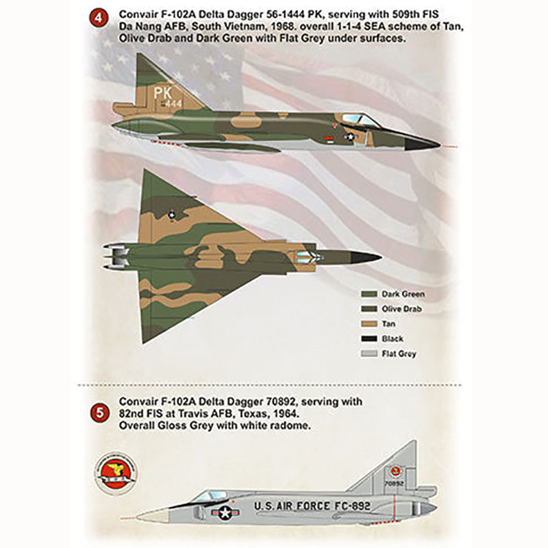 Print Scale 48-242 Decal Convair F-102 Delta Dagger Part 1 Scale 1:48 for Aircraft Plastic model kit