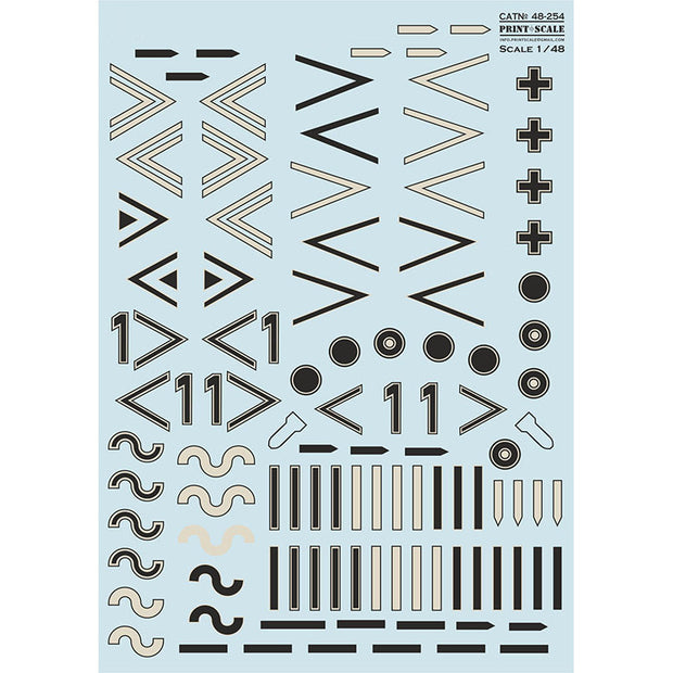 Print Scale 48-254 Decal Luftwaffe 1940-45 insignia/ Winkel. Part 3 Scale 1:48 for Aircraft Plastic model kit