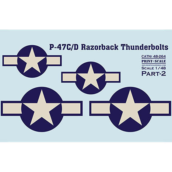 Print Scale 48-264 Decal 1:48 P-47 C/D Razorback Robert S. Jonson Part 2 The complete set 1.5 leaf