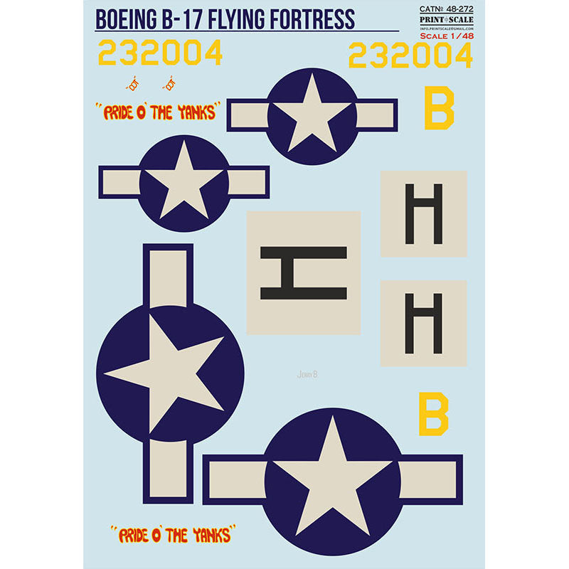 Print Scale 48-272 Decal 1:48 Boeing B-17 Flying Fortress decals 