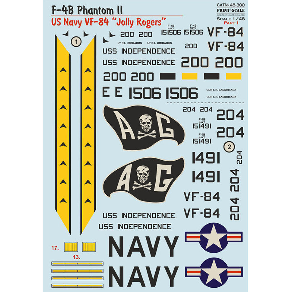 Print Scale 48-300 Decal 1:48 F-4B Phantom II US NAVY VF-84 