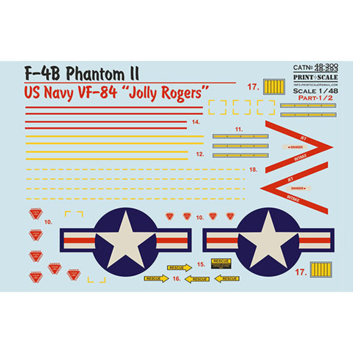 Print Scale 48-300 Decal 1:48 F-4B Phantom II US NAVY VF-84 "Jolly Rogers" Part 1