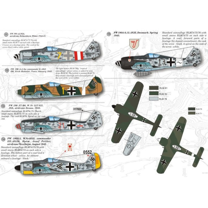 Print Scale 72-002 Decal Focke-Wulf FW 190 A2-A9 Scale 1:72 for Aircraft Plastic model kit