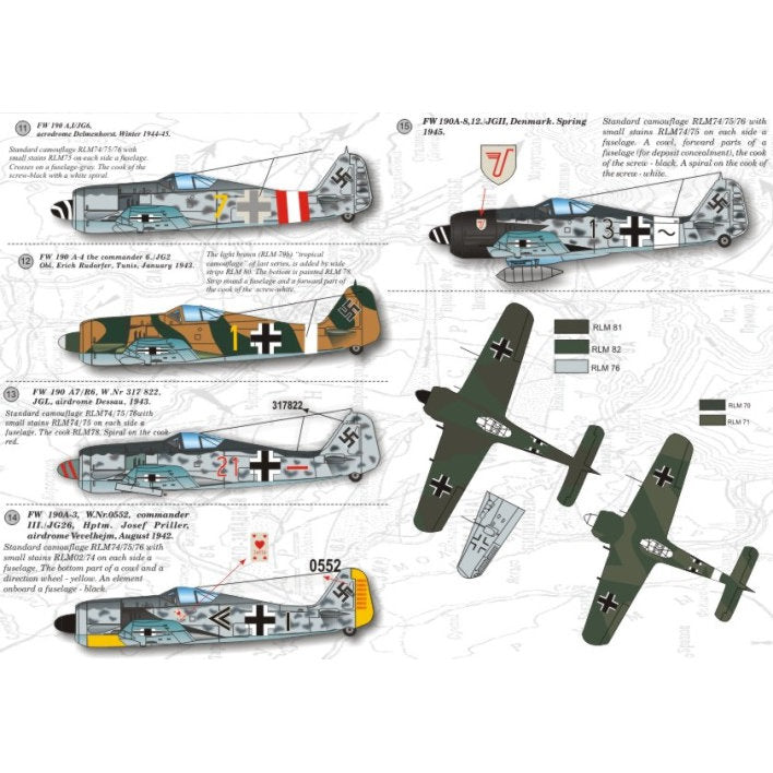 Print Scale 72-002 Decal Focke-Wulf FW 190 A2-A9 Scale 1:72 for Aircraft Plastic model kit